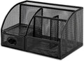 Amazon Basics Mesh Pen Holder and Organizer, Black, Ã¢ÂÂ9.1" X 5.9" X 5.5