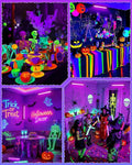 Upgraded 42W LED Black Light Bar, Blacklight Flood Light with Plug+Switch+5.9ft Cord, Light Up 24x24ft Area, for Halloween Glow Fluorescent Party