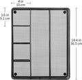 Amazon Basics Metal Mesh Desk Organizer with 6 Compartments, Anti-Slip Pen Holder Storage Tray for Office Supplies and Home, Black 1