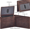 Wallet for Men Slim RFID Blocking Leather Bifold Minimalist 2 ID Windows Gift Box Carteras Para Hombres (CRAZY HORSE, COGNAC) COGNAC CRAZY HORSE