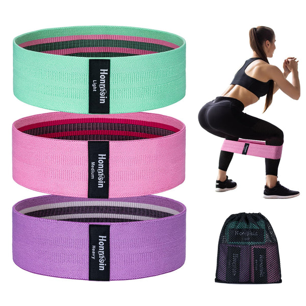 Resistance Bands for Working Out, 3 Levels Fabric Exercise Bands Set Assorted