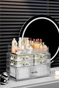 ZHIAI Stackable Organizer, Acrylic Cosmetic Organizer for Dresser, Vanity, Kitchen Cabinet, Bathroom, Under Sink, Home Organization and Storage (1