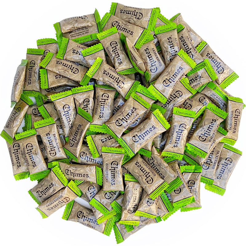 CHIMES ORIGINAL Ginger Chews (1-Pound 1 LB BAG) Premium Natural Chewy Ginger Candy — 16 OZ Individually Wrapped Ginger Chew Candy Ginger 16 Ounce