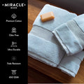 Miracle Made Soft Face Towel, Long-Staple Silver-Treated Cotton Fabric – Fade Resistant, Highly Absorbent, Quick-Drying Wash Cloth, Sky Blue 13x13in