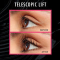 L'Oreal Paris Telescopic Lift Mascara, Lengthening and Volumizing Eye Makeup, Lash Lift with up to 36HR Wear, Washable, Blackest Black, 0.33 Fl Oz