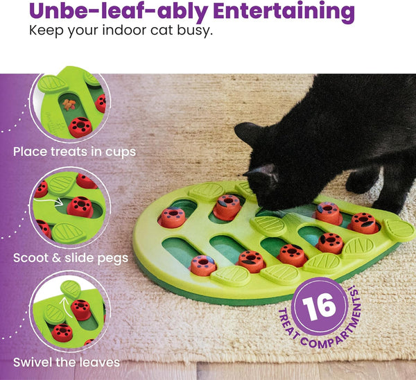 Catstages Nina Ottosson Buggin’ Out Puzzle & Play Cat Puzzle Feeder – Interactive Treat Game for Indoor Cats, Level 2 Slow Feeder Enrichment Toy,