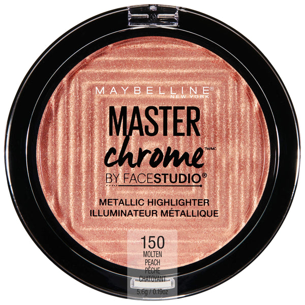 Maybelline New York Facestudio Master Chrome Metallic Highlighter Makeup, Molten Peach, 0.19 Ounce Molten Peach 0.19 Ounce (Pack of 1)