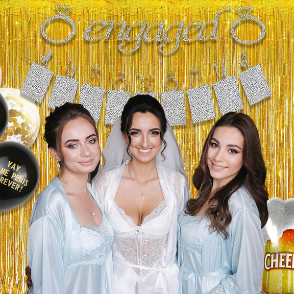 Gold Fringe Curtain Tinsel Backdrop - GREATRIL Foil Fringe Curtain Party Streamers for Prom 2026 NYE New Years Eve Birthdays Christmas Theme Party