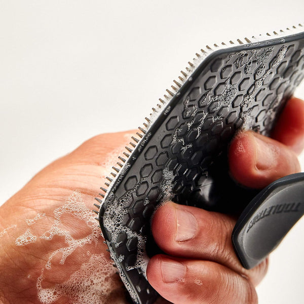 Tooletries - Body Scrubber - Exfoliates & Deep Cleans - Silicone Shower & Bathroom Accessory with Bespoke Bristles and Ergonomic Handles - Charcoal