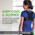 Gaiam Restore Posture Corrector for Women & Men - Back Straightener Adjustable Straps Compact Brace Support for Clavicle, Neck, Shoulder,