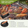 Blackstone Burger Press Set - 7" Round Smash Burger Press & 8"x4" Rectangle Cast Iron Grill Press with Wooden Handle - Smasher is Perfect for