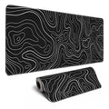 Topographic Contour Gaming Mouse Pad，Large XL Mouse Pad Big Mouse mat,Long Computer Keyboard with 3mm Non-Slip Base and Stitched Edge for Gaming