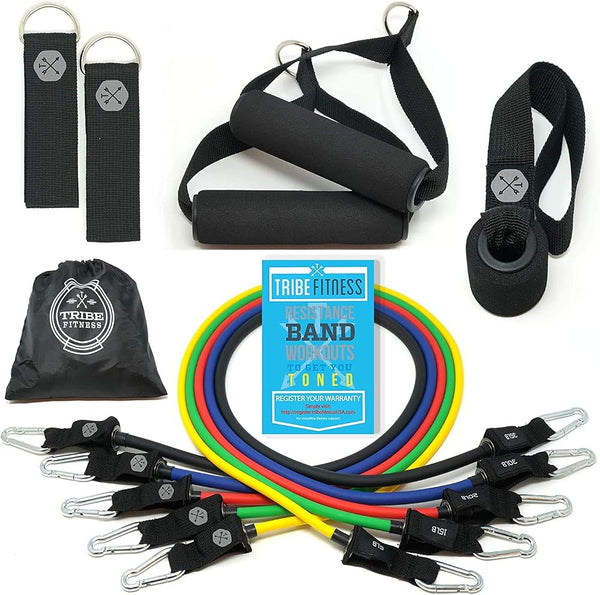 Resistance Bands Set for Men, Women, Exercise & Workout. Fitness Bands for Leg & Bicep Work. Workout Bands for Working Out. Stretch Bands for