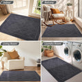 BEQHAUSE Dirt Trapper Door Mat 20" x 32", Doormat Non-Slip, Dark Grey | Entryway Rugs Washable, Dog Door Mat Stain Resistant and Absorbent Welcome