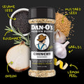 Dan-O's Crunchy Seasoning, 3.5 oz Bottle, Everything Seasoning for Fish, Eggs, Salads, Veggies and More, Sugar Free, Zero Calorie, Use this Spice