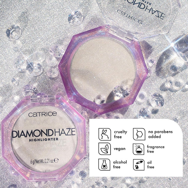 Catrice Diamond Haze Highlighter, Face & Body Glow (010 | Gimme Glitter) | Buildable Shimmer Powder, 3D Multi-Dimensional Sparkle, Silky