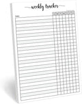 321Done Weekly Tracker Notepad - 50 Sheets (5.5" x 8.5") - Habit Tracking Days of Week Tear-Off Sheets, Planner Organizing - Made in USA - Simple