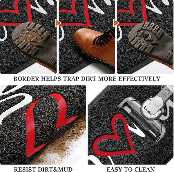 Door Mat, Welcome Mat Low Profile Floor Mat Front Doormat Indoor and Outdoor Doormat Non Slip Rugs for Entryway, Patio, High Traffic Areas