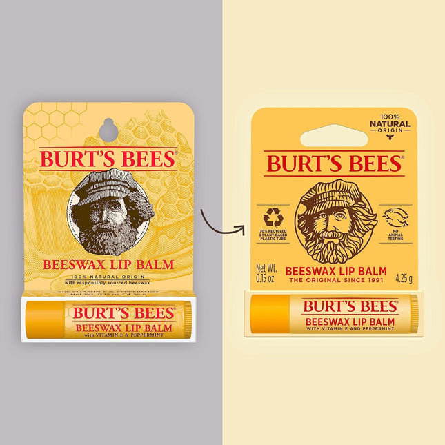 Burt'S Bees Beeswax Lip Balm, Lip Moisturizer with Responsibly Sourced Beeswax, 