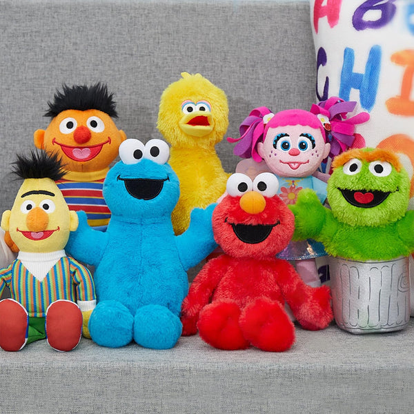Sesame Street Friends 8-inch Elmo Sustainable Plush Stuffed Animal, Kids Toys for Ages 18 Month by Just Play