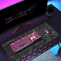 Topographic Contour Gaming Mouse Pad，Large XL Mouse Pad Big Mouse mat,Long Computer Keyboard with 3mm Non-Slip Base and Stitched Edge for Gaming