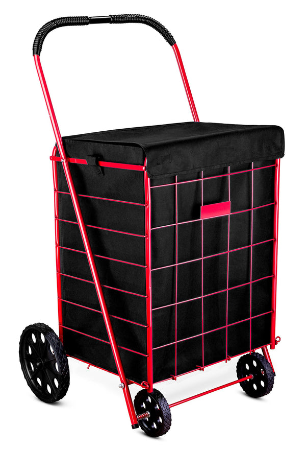 Handy Laundry Shopping Cart Liner, 18" X 15" X 24", Square Bottom, Fits Standard Shopping Cart, Cover and Adjustable Straps for Easy Secure