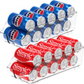 Simple Houseware Soda Can Organizer for Pantry / Refrigerator, Clear, Set of 2
