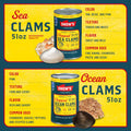 Snow's Ocean Chopped Clams Canned, 51 oz Can - 7g Protein per Serving - No MSG, 99% Fat Free - Great for Pasta & Seafood Recipes Chopped Ocean