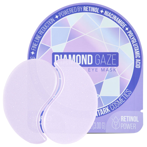 Tintark Diamond Gaze Hydrogel Under Eye Patches, 28 Pairs | Individually wrapped retinol niacinamide eye masks with polyglutamic acid for fine