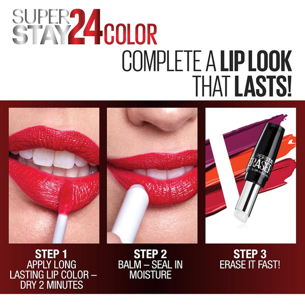Maybelline Super Stay 24, 2-Step Liquid Lipstick Makeup, Long Lasting Highly Pigmented Color with Moisturizing Balm, Blush On, Pink, 1 Count