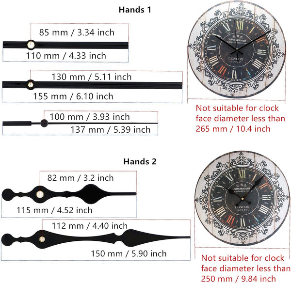 TIKROUND 12888 Quartz DIY Wall Clock Movement Mechanism Repair Parts Replacement Kit Sweep Silent Movement,13mm (1/2 Inch) Maximum Dial Thickness,