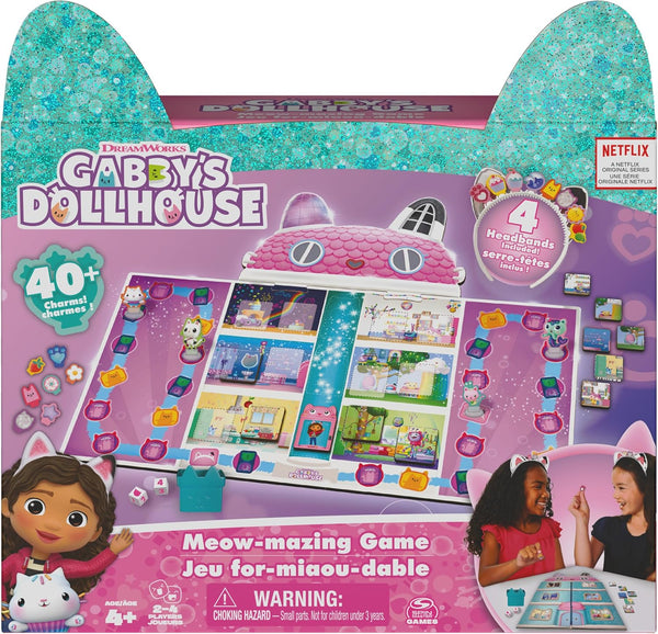 Spin Master Games, GabbyÃ¢ÂÂS Dollhouse, Meow-Mazing Board Game, Board Game for Kids, Family Games, Preschool Game for Families & Kids Ages 4+