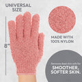 4 Pairs Exfoliating Gloves, 100% Nylon, Dual Texture Body Scrub for Spa, Massage & Dead Skin Removal, Multi-Color Shower Bath Accessories