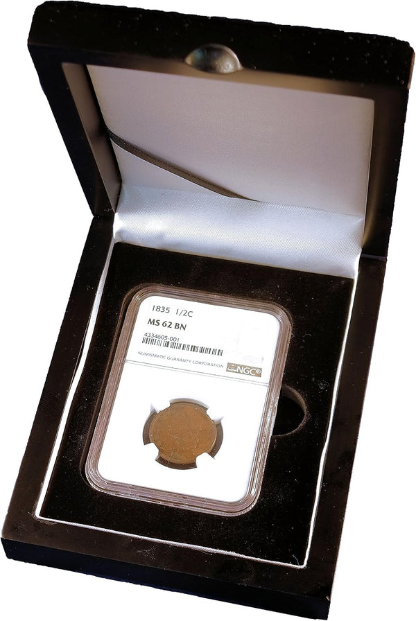 Guardhouse Wood Display Box for NGC/PCGS/Premier/Little Bear Elite Coins in Certified or Certified Style Holders/Slabs (Single Coin, Matte Black