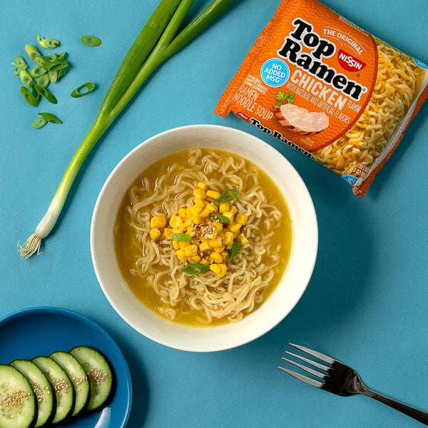 Nissin Top Ramen Bowl Ramen Noodle Soup, Chicken, 3.42 Ounce (Pack of 6) | Quick, convenient meal ready in minutes with just hot water. Chicken