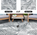 Outdoor Plastic Straw Rug - 6x9Ft Waterproof Reversible Patio Mat for Deck, Beach, RV, Camper, Backyard 6' x 9' (Rectangular) Cool Gray