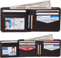 Alpine Swiss RFID Luka Men's Flip ID Wallet Deluxe Capacity ID Bifold With Divided Bill Section Camden Collection Soft Nappa Brown One Size Soft
