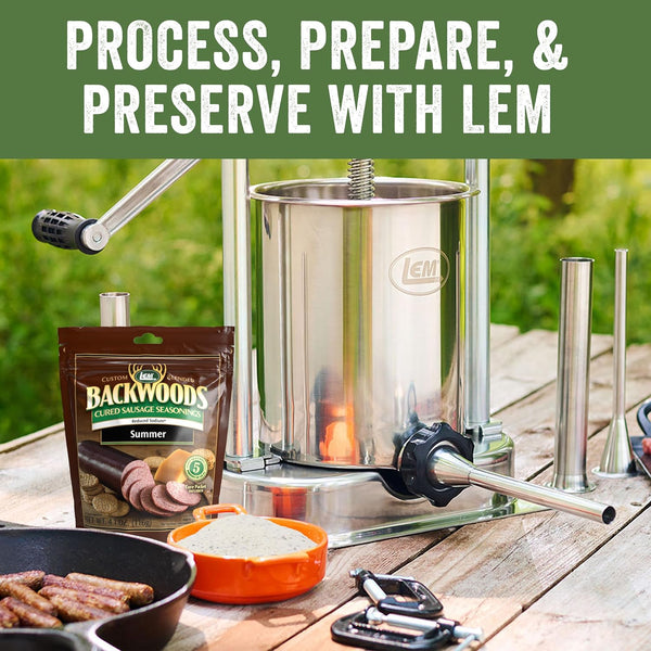 LEM Products Backwoods Reduced Sodium Summer Sausage Cured Sausage Seasoning, Ideal for Wild Game, Seasons Up to 5 Pounds of Meat, 4.1 Ounce