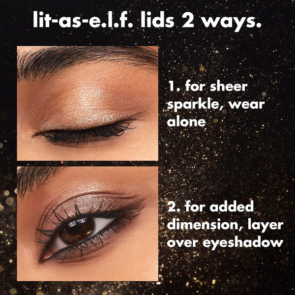 e.l.f. Fine As Fleck Glitter Eyeshadow, Long-Lasting Sheer Eye Makeup With A Shimmer Finish, Soft, Smooth Formula, Vegan & Cruelty-Free, Filthy