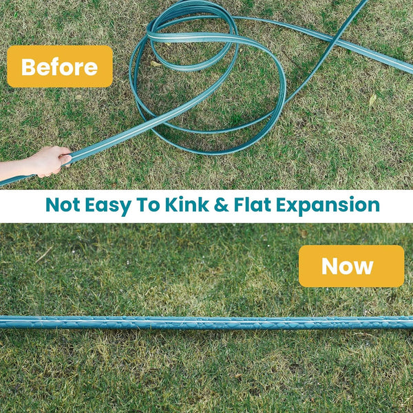 LINEX Sprinkler Soaker Hose 50 Ft for Garden Lawn Watering Hose with Hose Stakes
