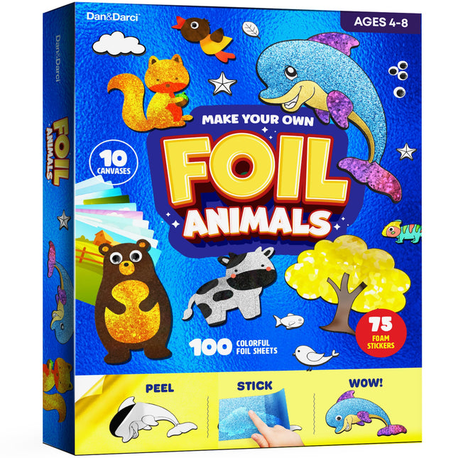 Dan&Darci Foil Art Kit for Kids - Arts and Crafts for Kid Ages 4-8, 4-6, 5-7, 5-8, 6-8 - 5 Year Old Girl Gifts - Fun Kit