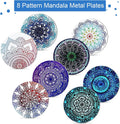 Weewooday 8 Pcs Phone Magnet Car Metal Mount Plate for Cell Holder Compatible with Magnetic Car Mounts Replacement Sticker(Mandala Style)
