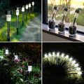 GIGALUMI Solar Pathway Lights, Stainless Steel IP44 Waterproof Auto On/Off Outdoor LED Solar Landscape Lights for Garden, Yard, Patio, Path and