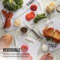 FARBERWARE Large Cutting Board, Dishwasher- Safe Plastic Chopping Board for Kitchen with Easy Grip Handle, 11in by 14in, White 11"L x 14"W Cutting