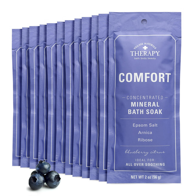 Village Naturals Therapy, Comfort Concentrated Mineral Bath Soak, Blueberry Citr