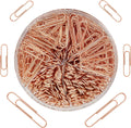 NEEWAY 500pcs Rose Gold Paper Clips Assorted Sizes Small, Medium and Large Paperclips for Paperwork Ideal for Home, School and Office Use
