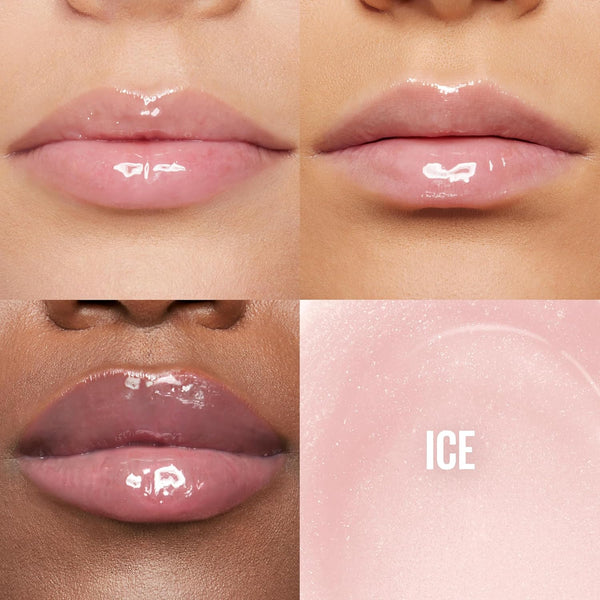 Maybelline Lifter Gloss, Hydrating Lip Gloss with Hyaluronic Acid, Ice, Pink Neutral, 0.18 Ounce