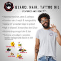 GIBS Signatur Series Skull Hair & Tattoo Oil (Skull Jars) - Softens & Strengthens Beard Growth, Moisturizes Skin