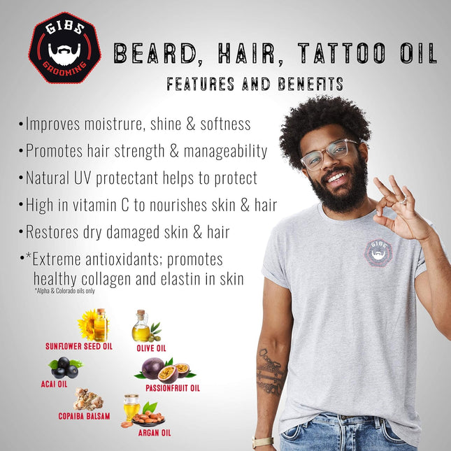 GIBS Signatur Series Skull Hair & Tattoo Oil (Skull Jars) - Softens & Strengthen