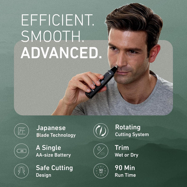 Panasonic Men’s Ear and Nose Hair Trimmer, Wet Dry Hypoallergenic Dual Edge Blade, Ear Hair Trimmer for Men - ER-GN30-H Black 1 Count (Pack of 1)